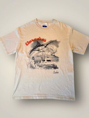 90s Optima Men’s T-shirt Size L Vintage Varadero Cuba Marlin Fish Graphic Tee